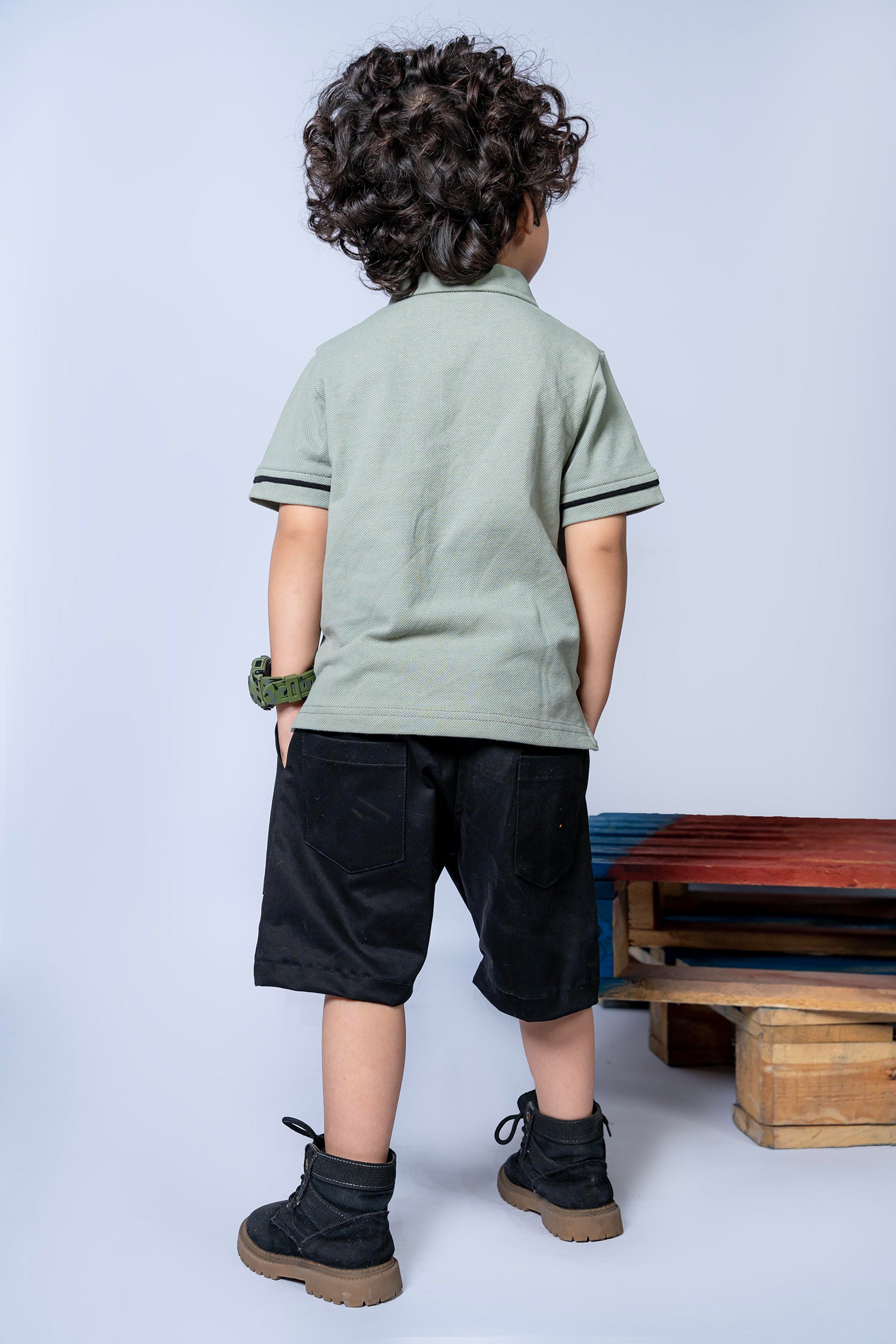 KID'S POLO GRAY FRONT EMBROIDERY