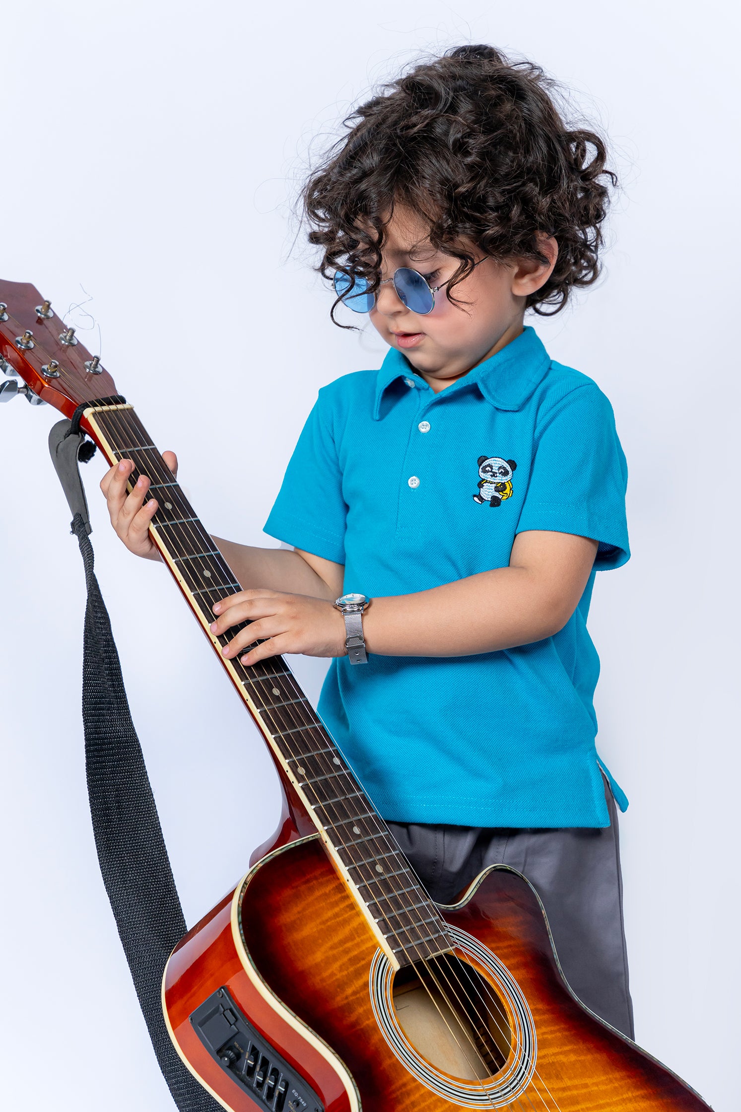 KID'S POLO BLUE WITH FRONT EMBROIDERY