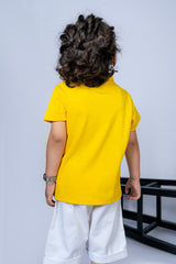 KIDS POLO YELLOW FRONT EMBROIDED