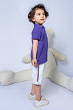 KIDS POLO PURPLE FRONT EMBROIDED