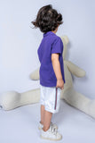 KIDS POLO PURPLE FRONT EMBROIDED