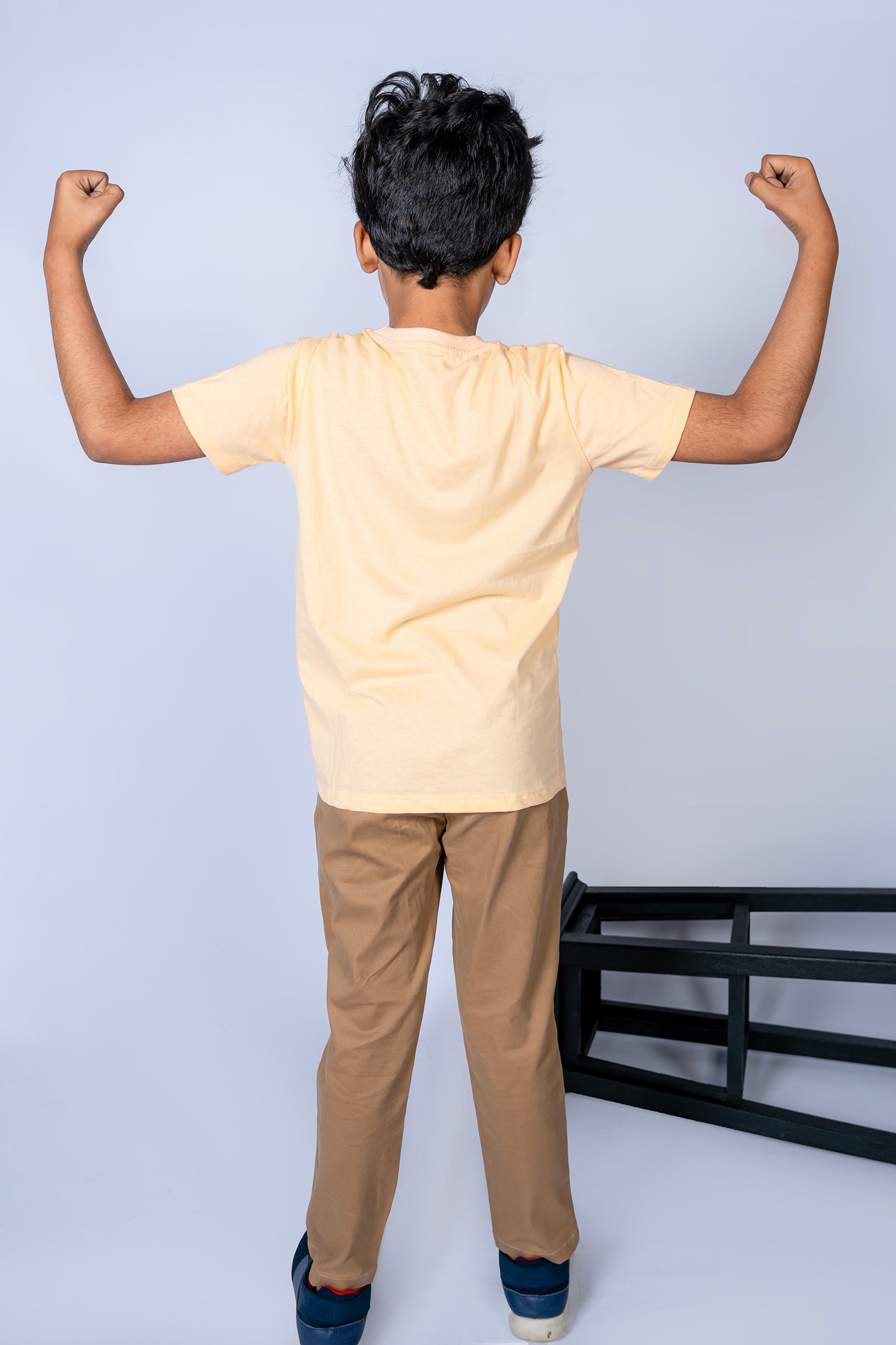 BOY'S T-SHIRT BEIGE WITH "NO ROAD NO CAR" PRINTING