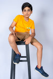 BOYS T-SHIRT MUSTARD WITH 