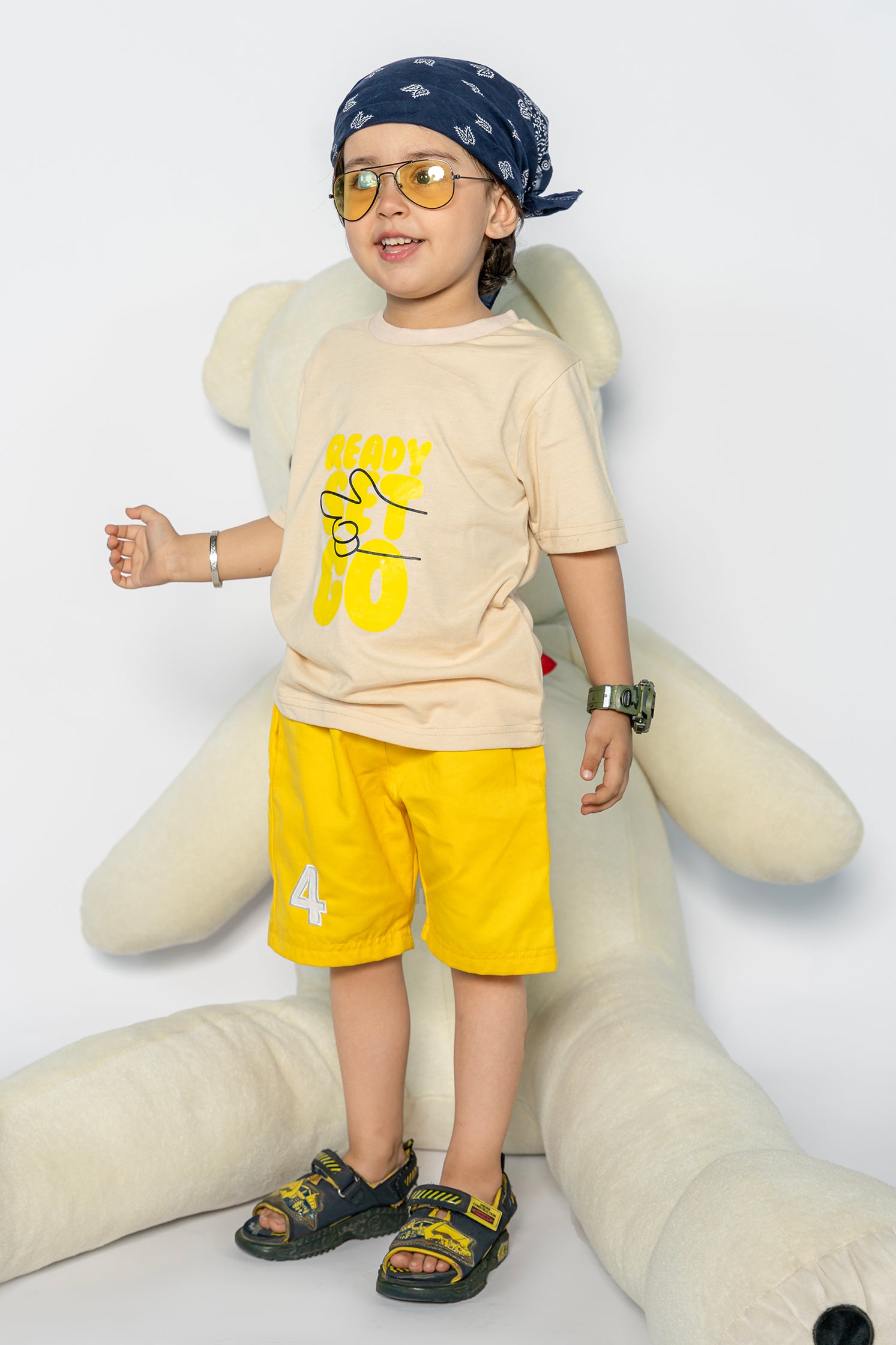 KID'S T-SHIRT WITH "READY SET GO" PRINTING
