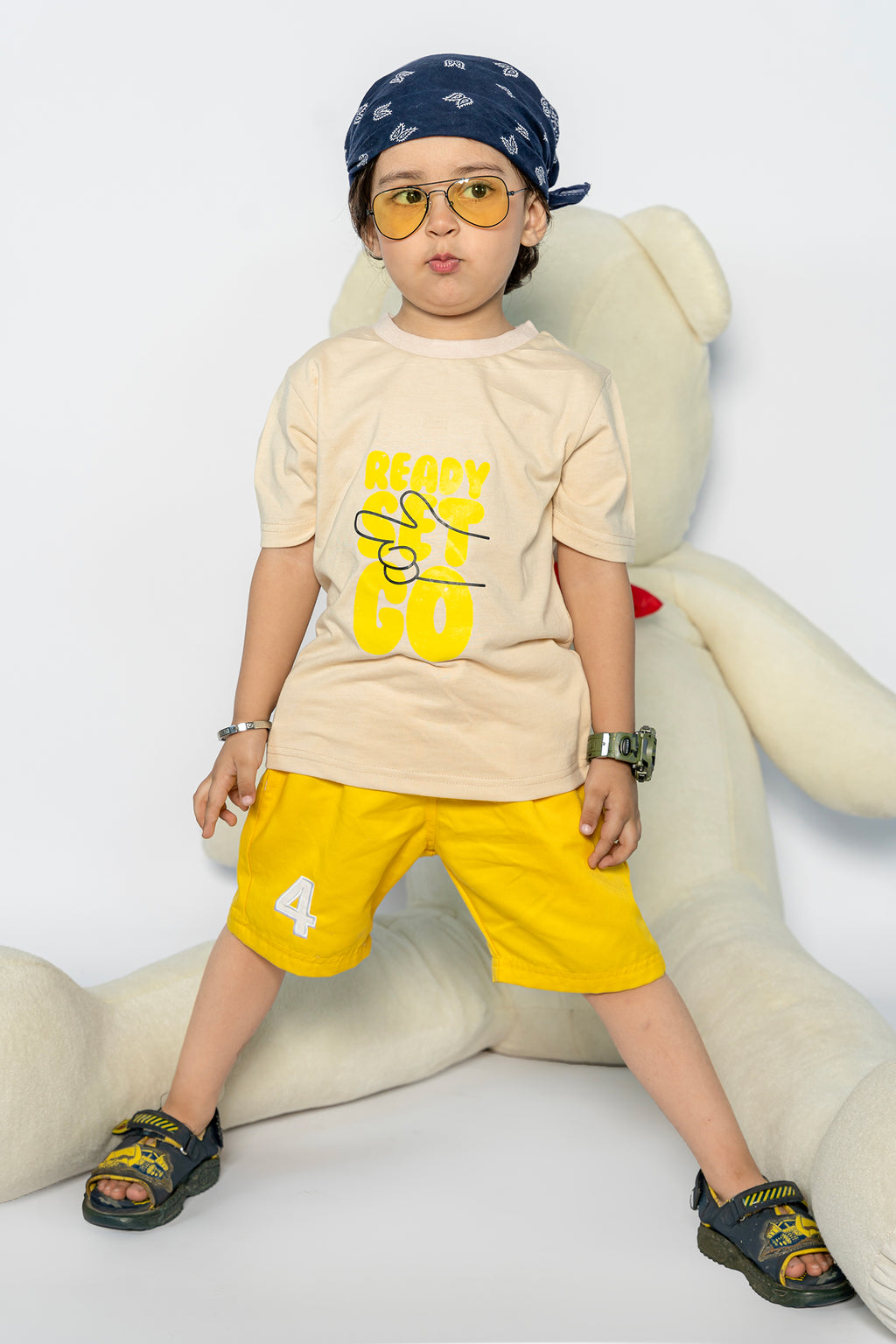 KID'S T-SHIRT WITH "READY SET GO" PRINTING