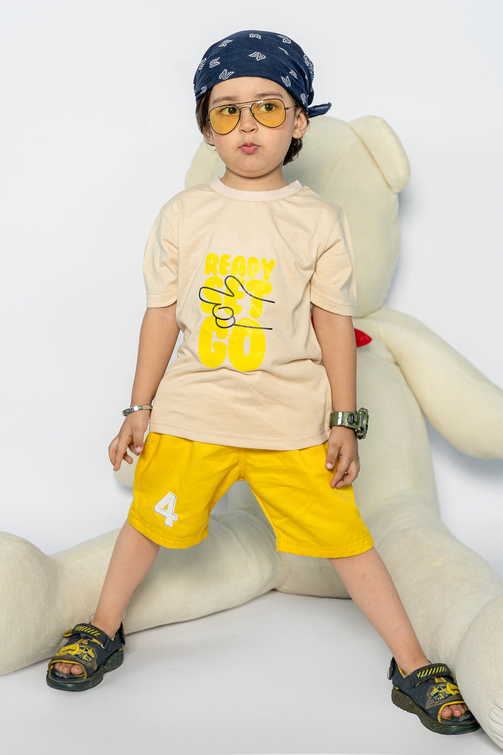 KID'S TWILL SHORT YELLOW