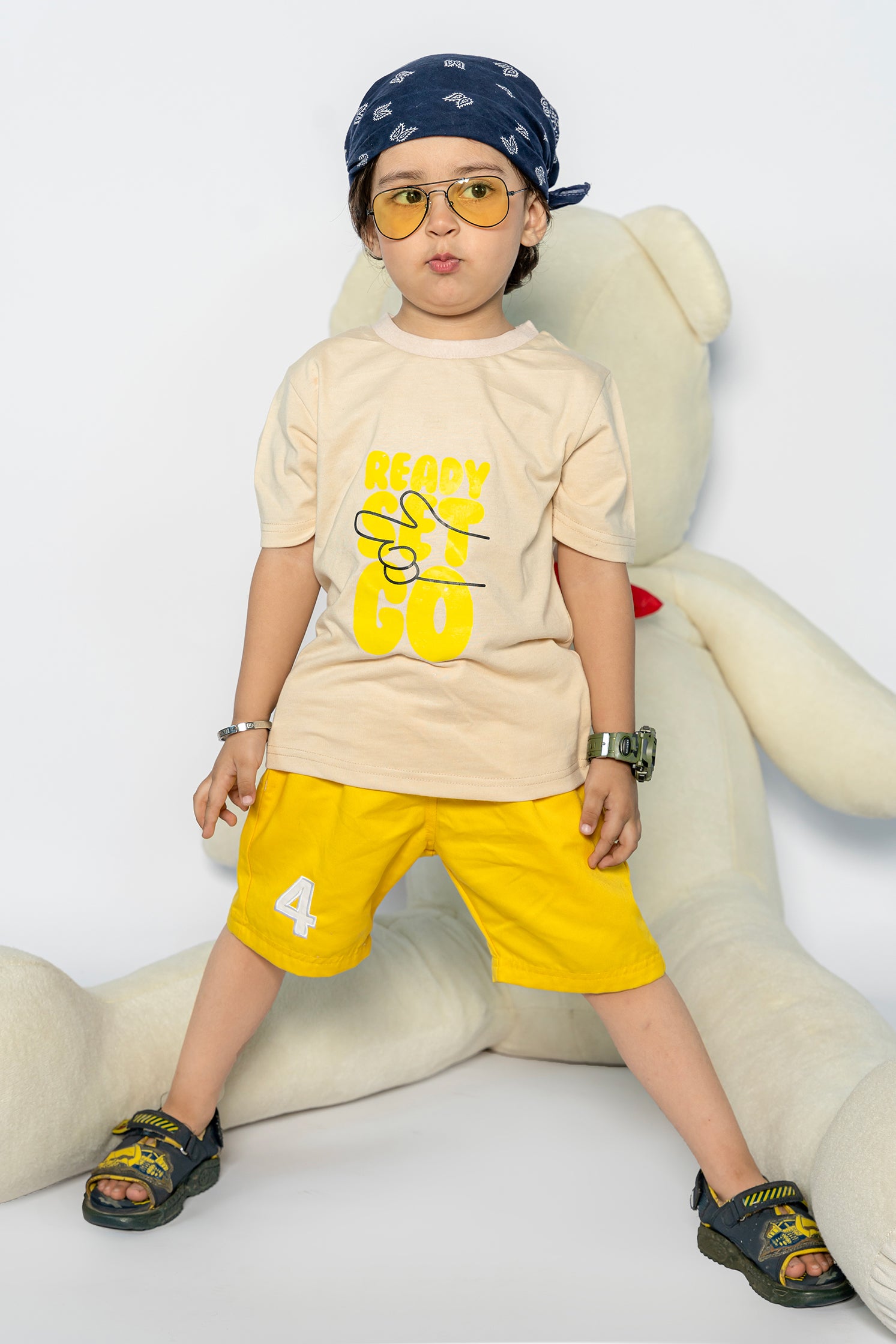 KID'S TWILL SHORT YELLOW