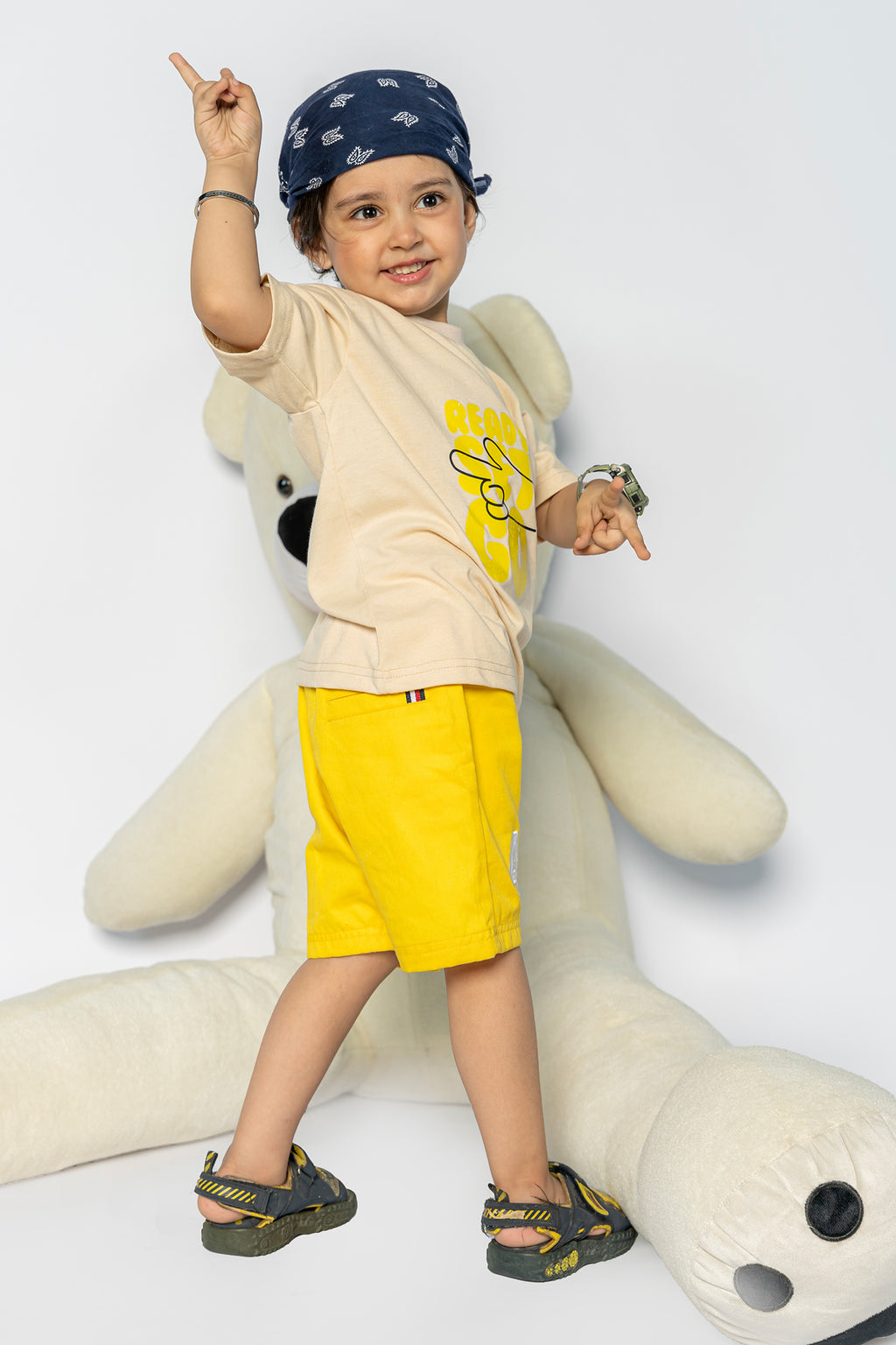 KID'S T-SHIRT WITH "READY SET GO" PRINTING