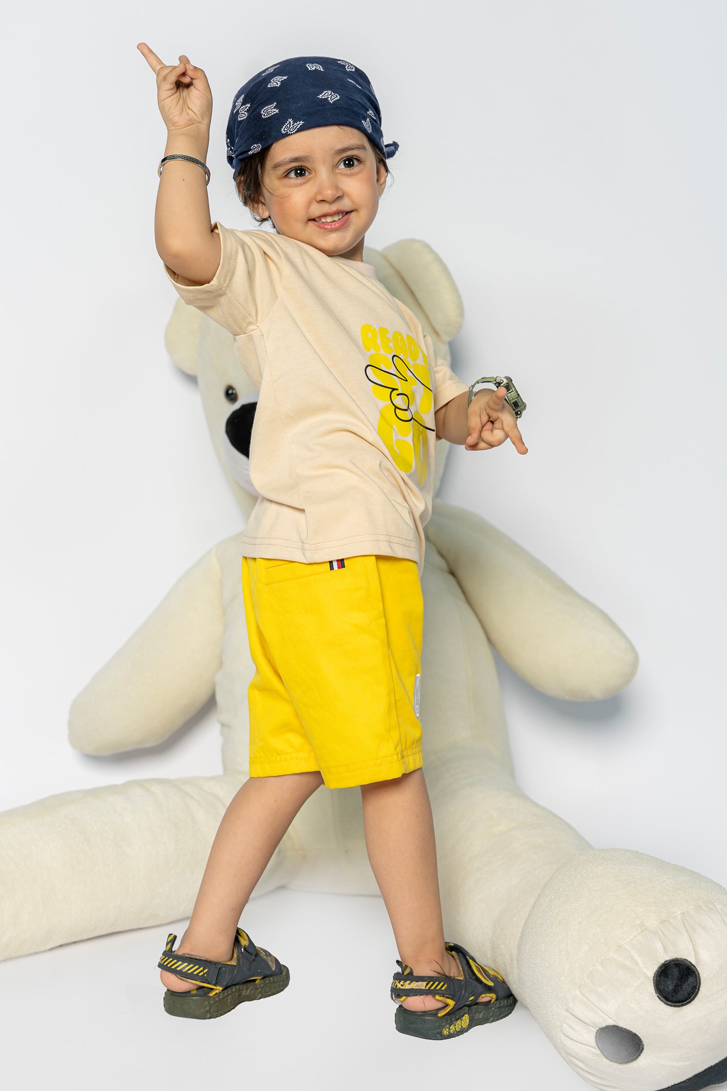 KID'S T-SHIRT WITH "READY SET GO" PRINTING