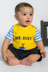 BABY T-SHIRT FRONT "MR BUSY" PRINTING