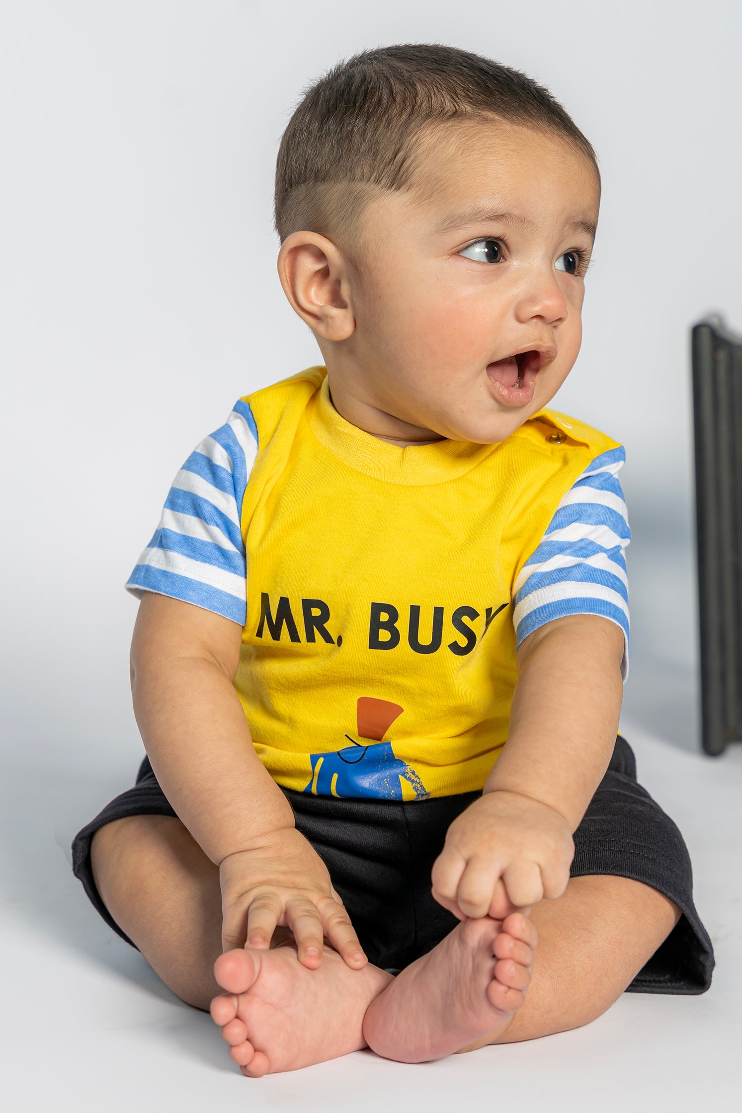 UNISEX BABY T-SHIRT FRONT "MR BUSY" PRINTING