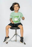 KIDS T-SHIRT GREEN "HUNG OVER" PRINTING