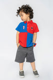 KIDS POLO RED AND BLUE FRONT EMBROIDERY