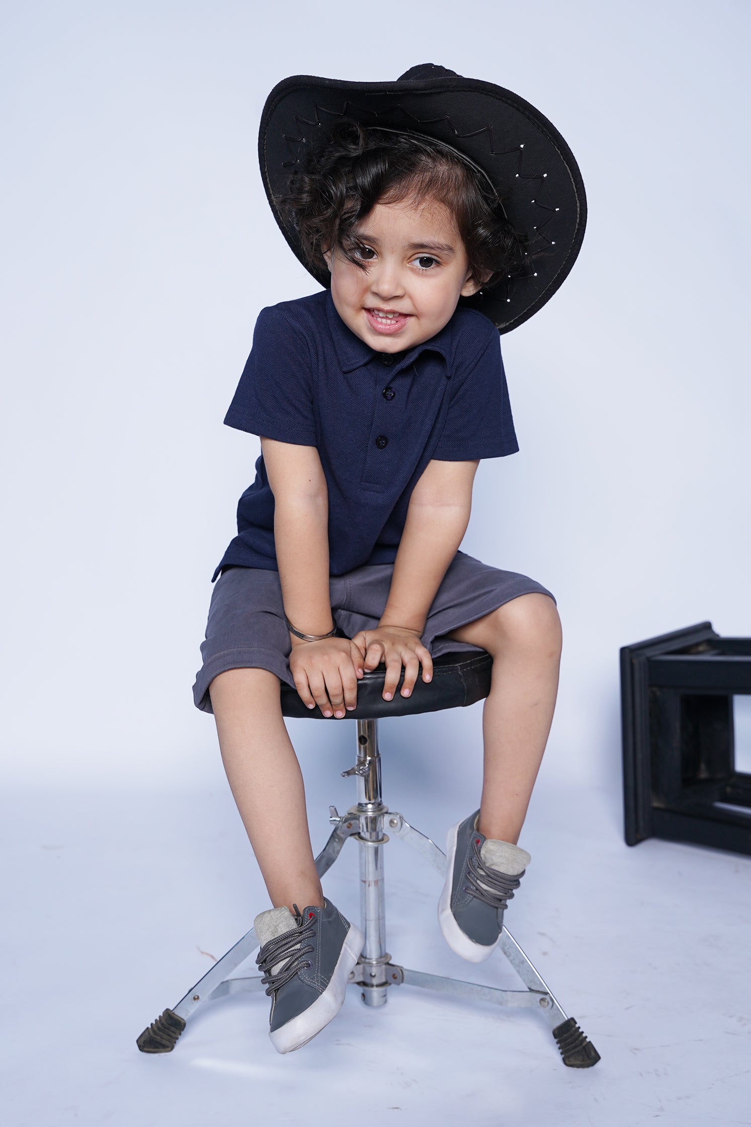 KID'S POLO BLUE FRONT EMBROIDERY