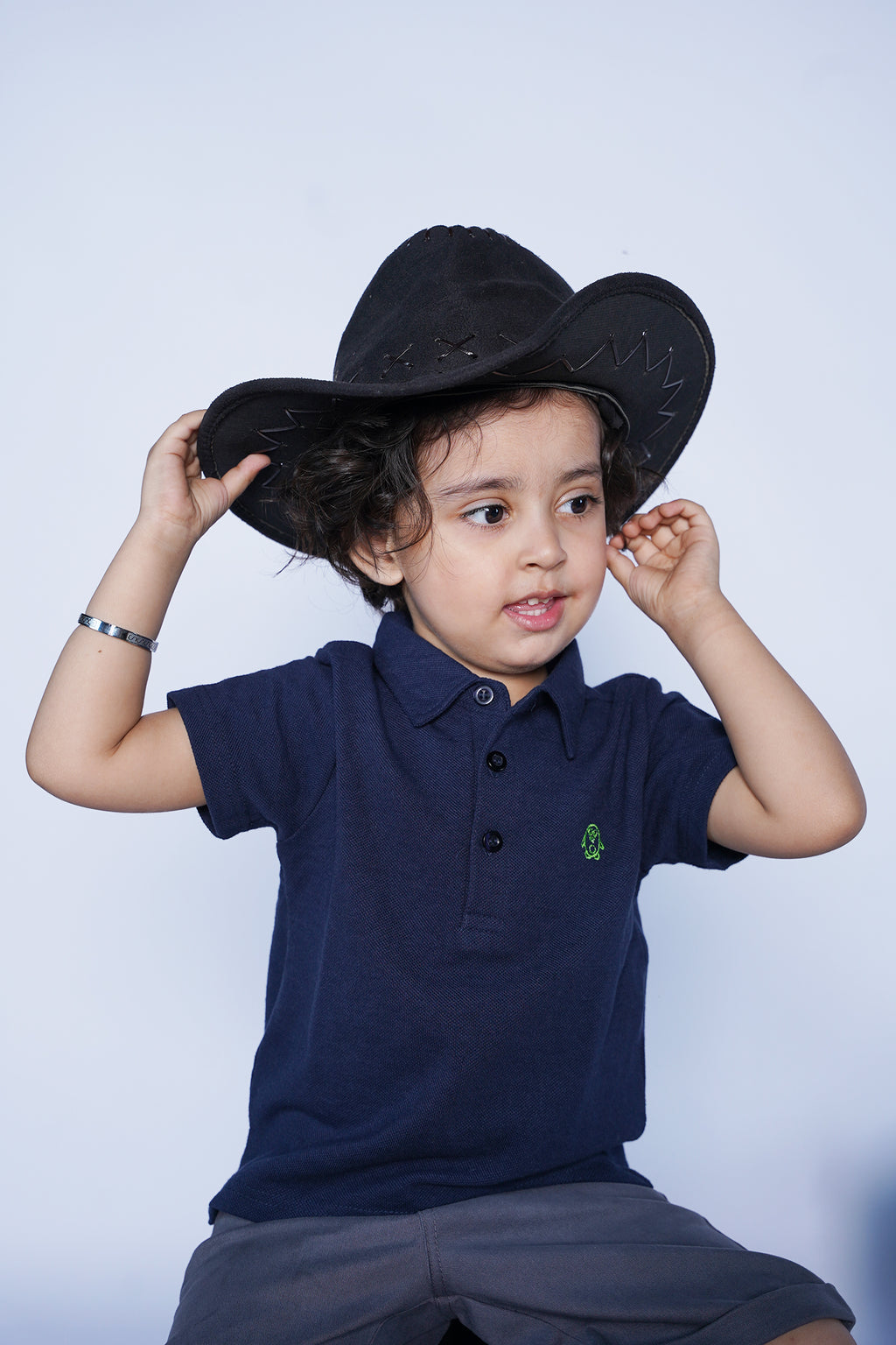 KID'S POLO BLUE FRONT EMBROIDERY