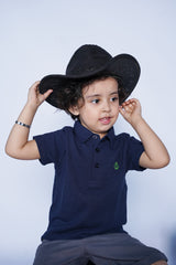 KIDS POLO BLUE FRONT EMBROIDERY