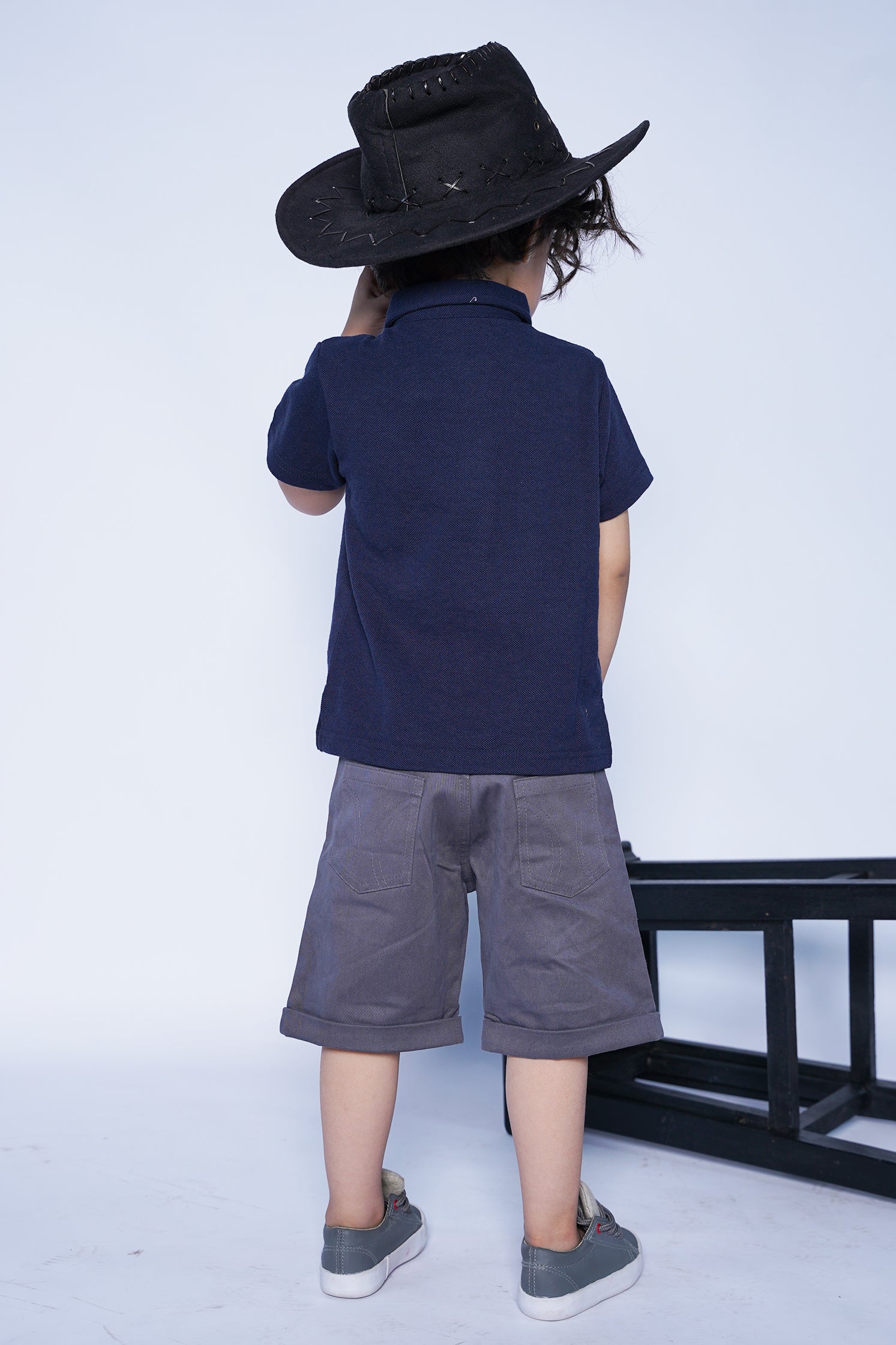 KID'S POLO BLUE FRONT EMBROIDERY