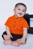 BABY POLO ORANGE WITH EMBROIDERY