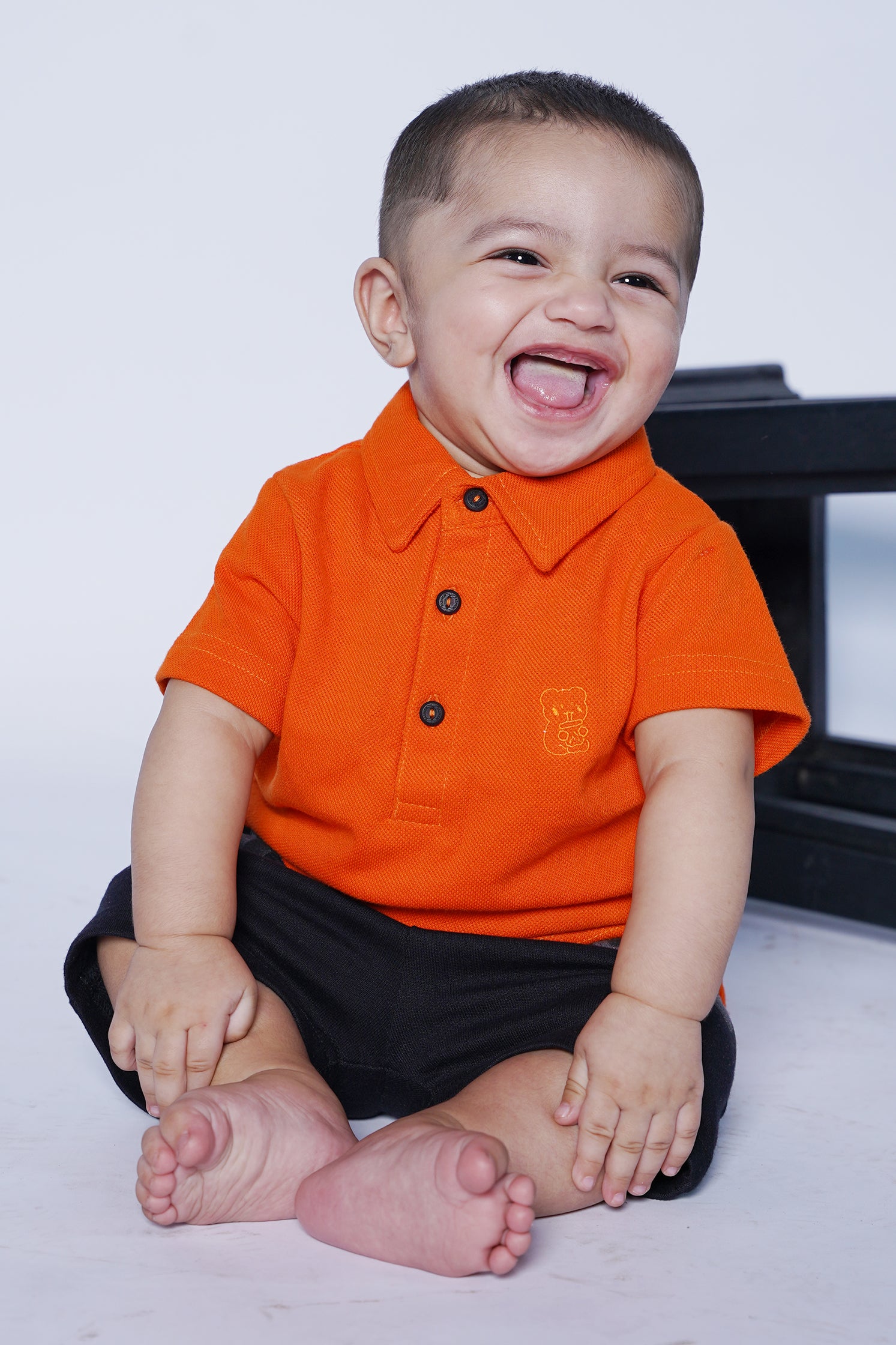 BABY POLO ORANGE WITH EMBROIDERY