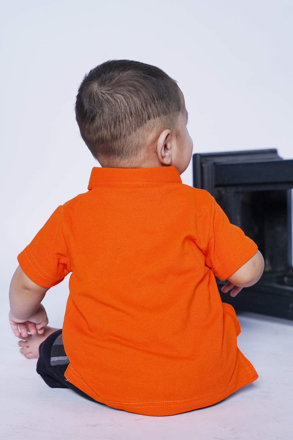 UNISEX BABY POLO ORANGE WITH EMBROIDERY