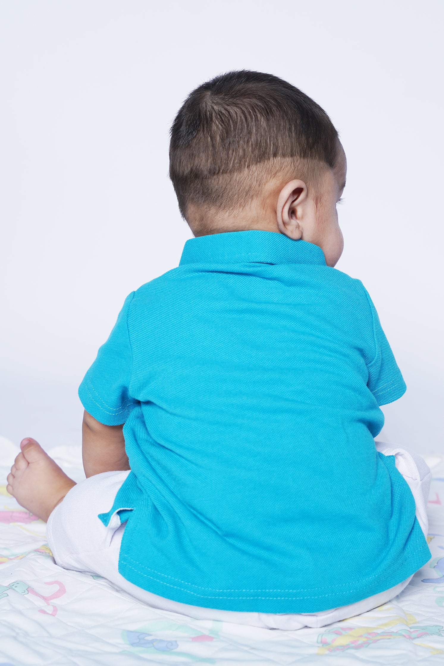 UNISEX BABY POLO BLUE WITH EMBROIDERY