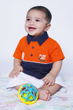 BABY POLO ORANGE AND BLUE