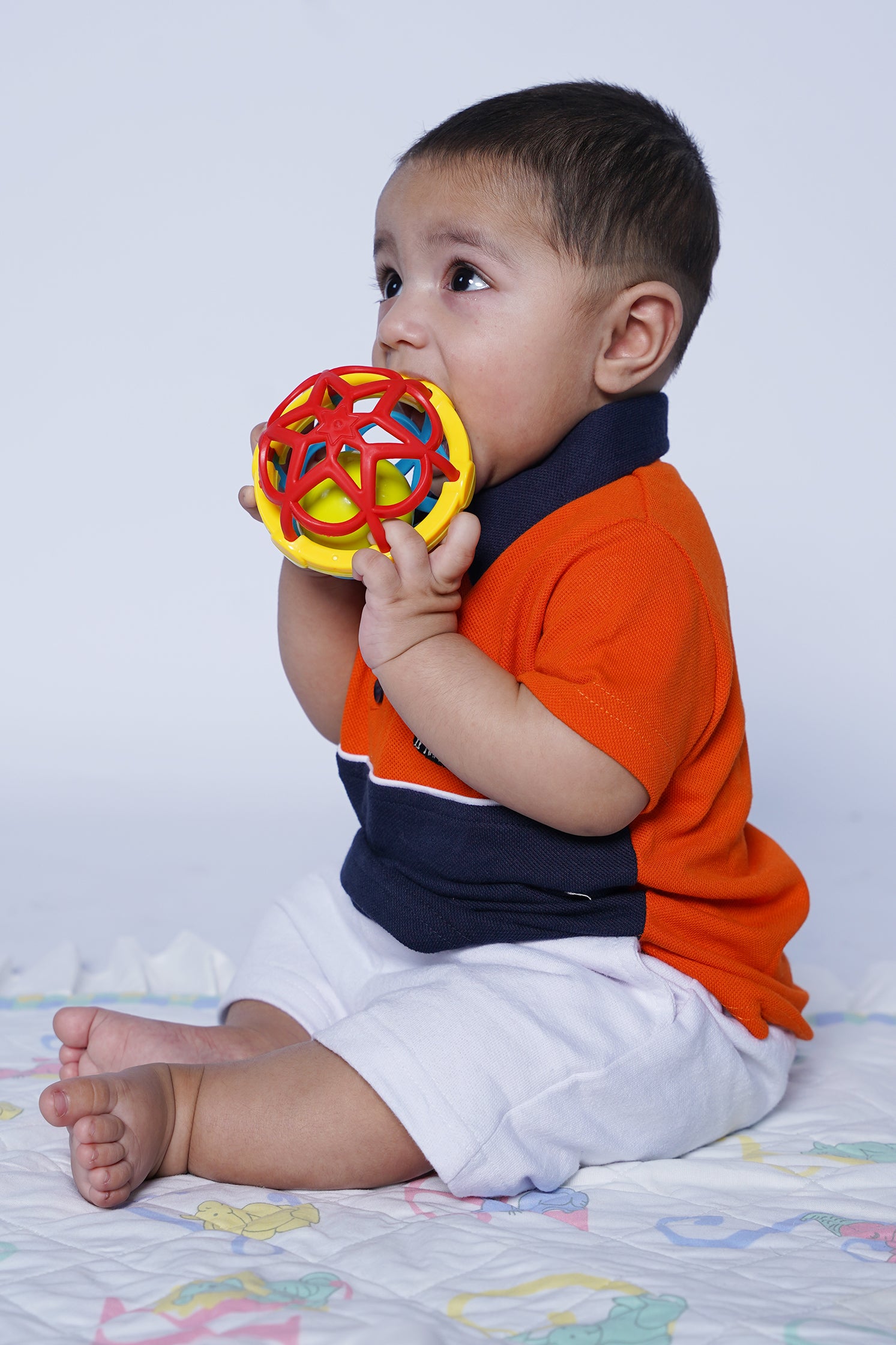 UNISEX BABY POLO ORANGE AND BLUE