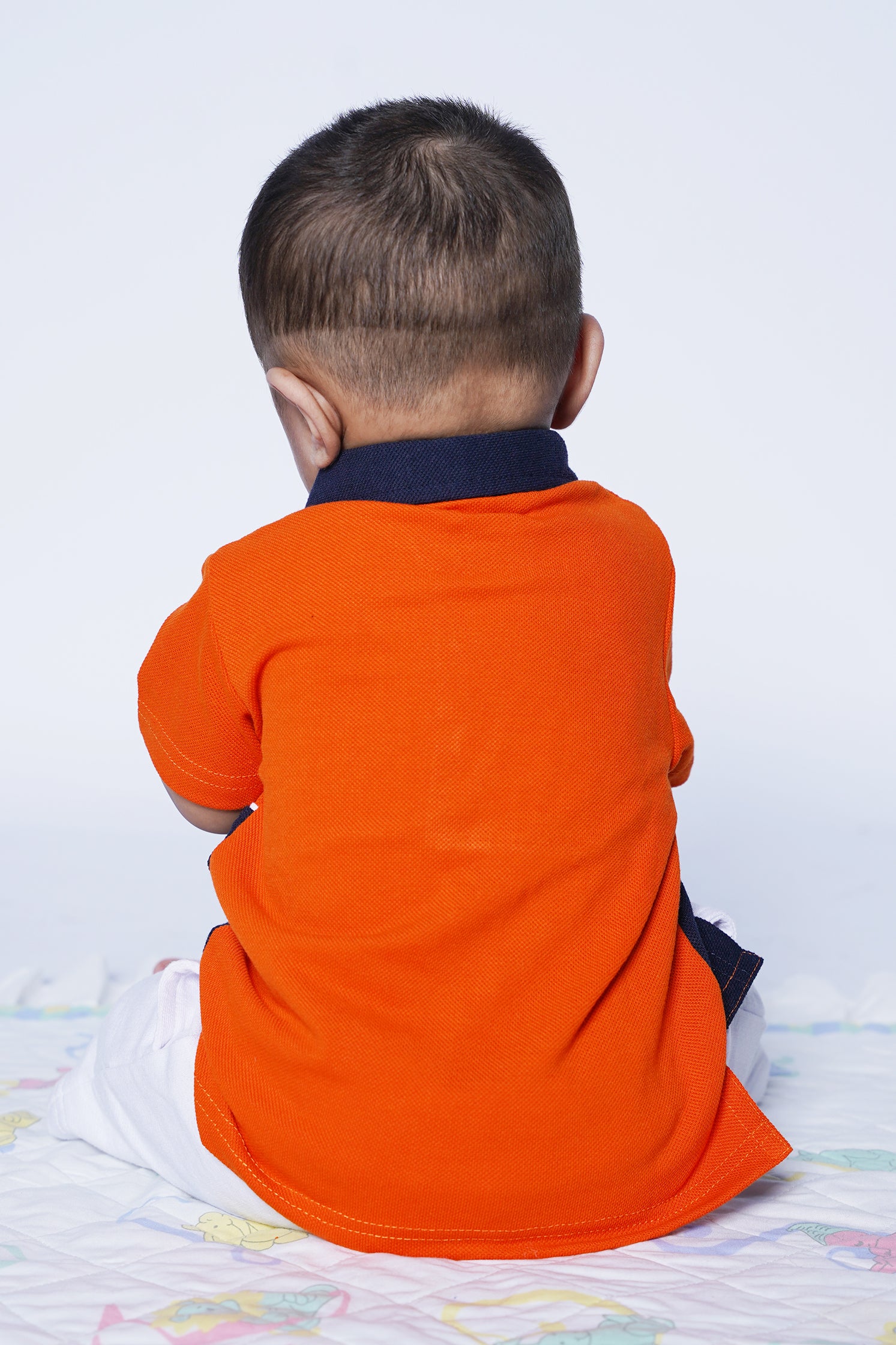 UNISEX BABY POLO ORANGE AND BLUE
