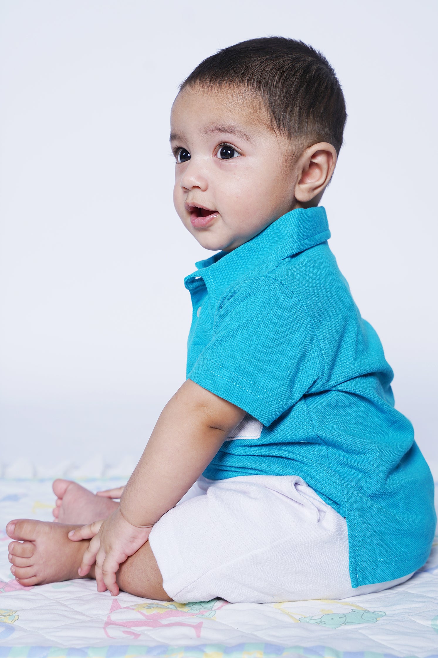 UNISEX BABY POLO BLUE WITH "PRO KIDS" EMBROIDERY