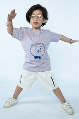 KIDS T-SHIRT PURPLE WITH BOW PRINTING