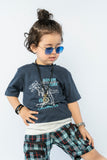 KIDS T-SHIRTS NAVY WITH FRONT 