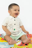 BABY POLO WHITE  WITH STAR EMBROIDERY