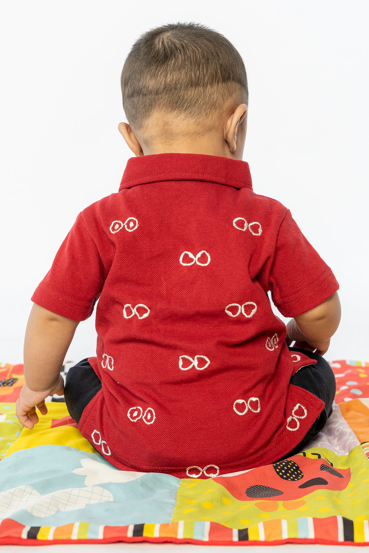 UNISEX BABY POLO MAROON WITH EMBROIDERY