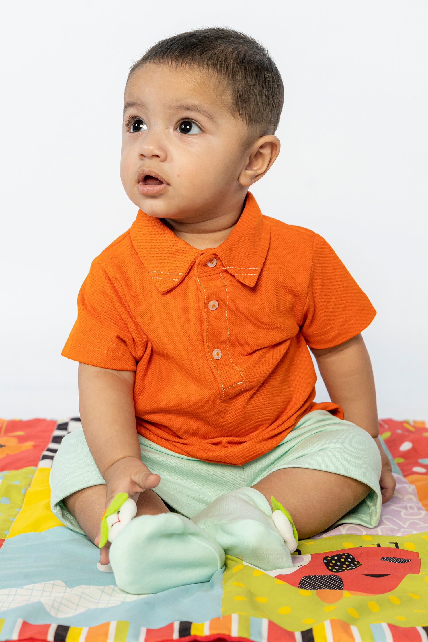 UNISEX BABY POLO ORANGE