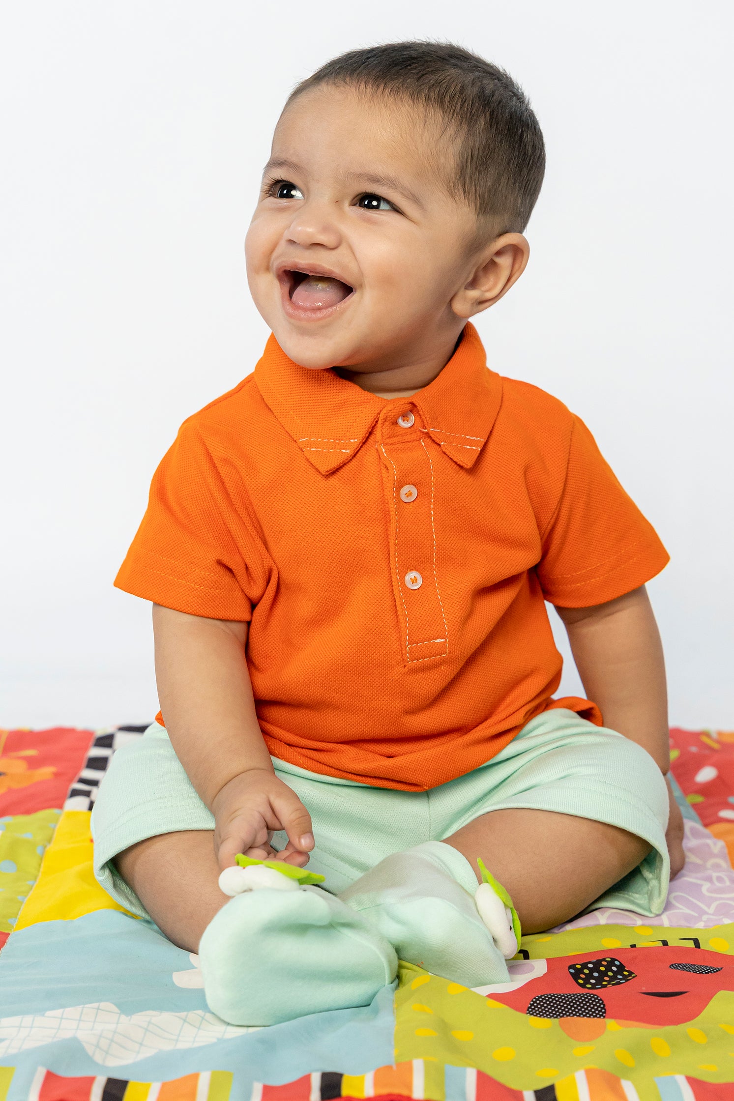 UNISEX BABY POLO ORANGE