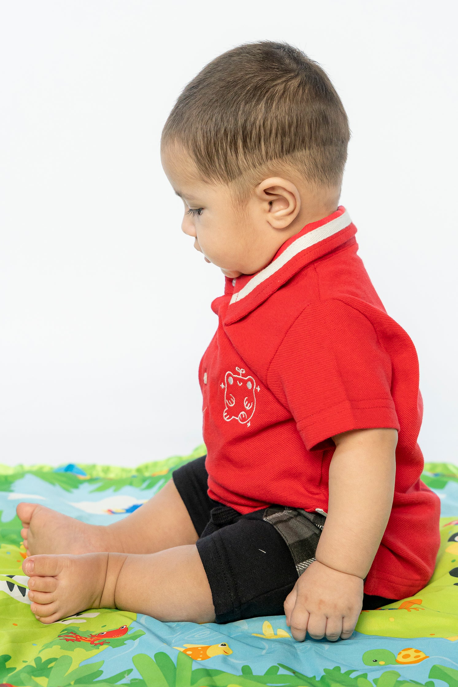 UNISEX BABY POLO MAROON WITH EMBROIDERY