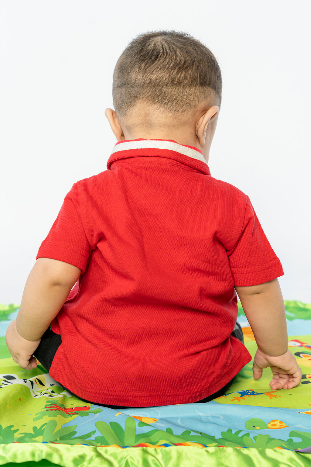 UNISEX BABY POLO MAROON WITH EMBROIDERY