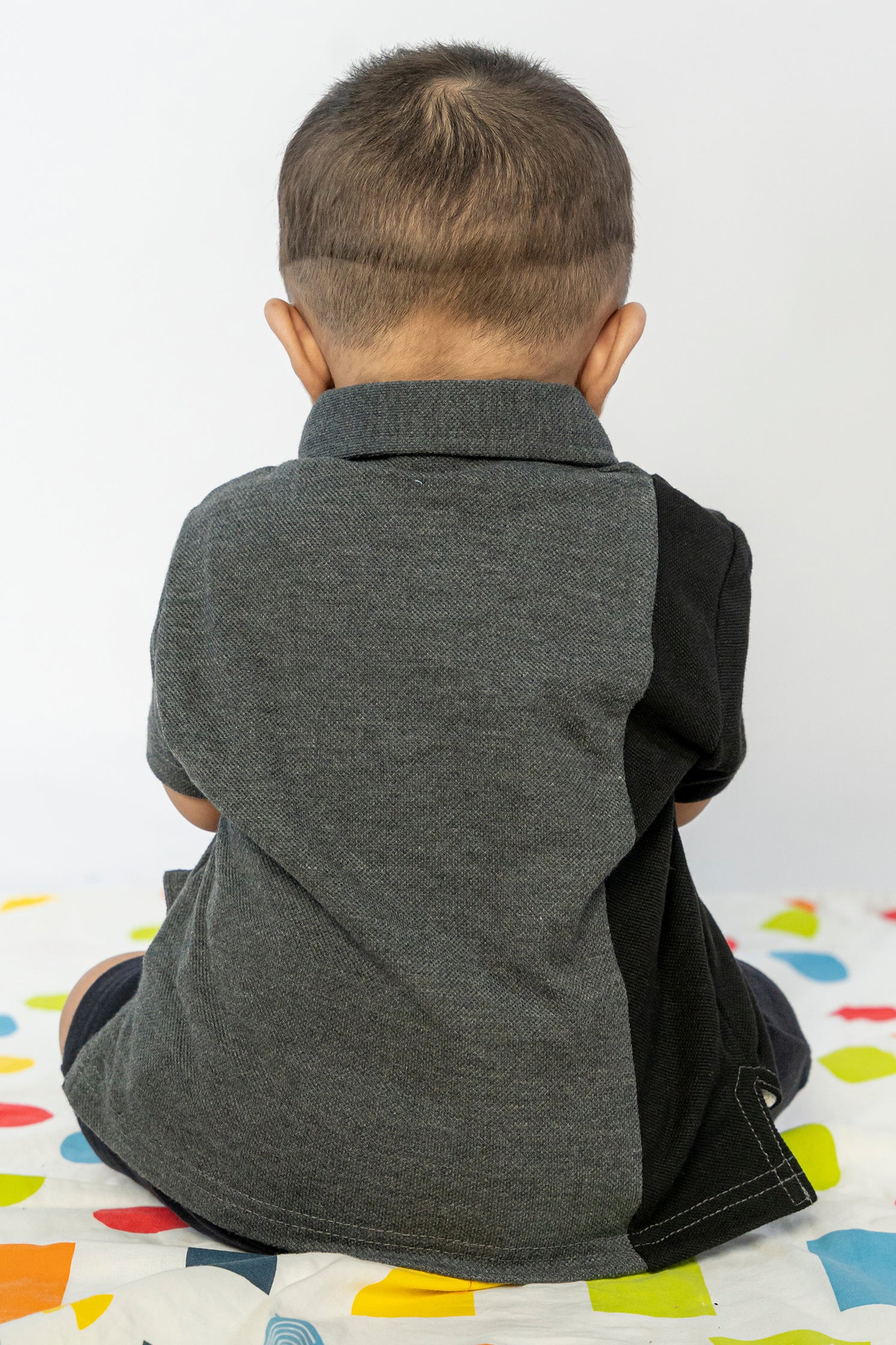 UNISEX BABY POLO GRAY WITH EMBROIDERY