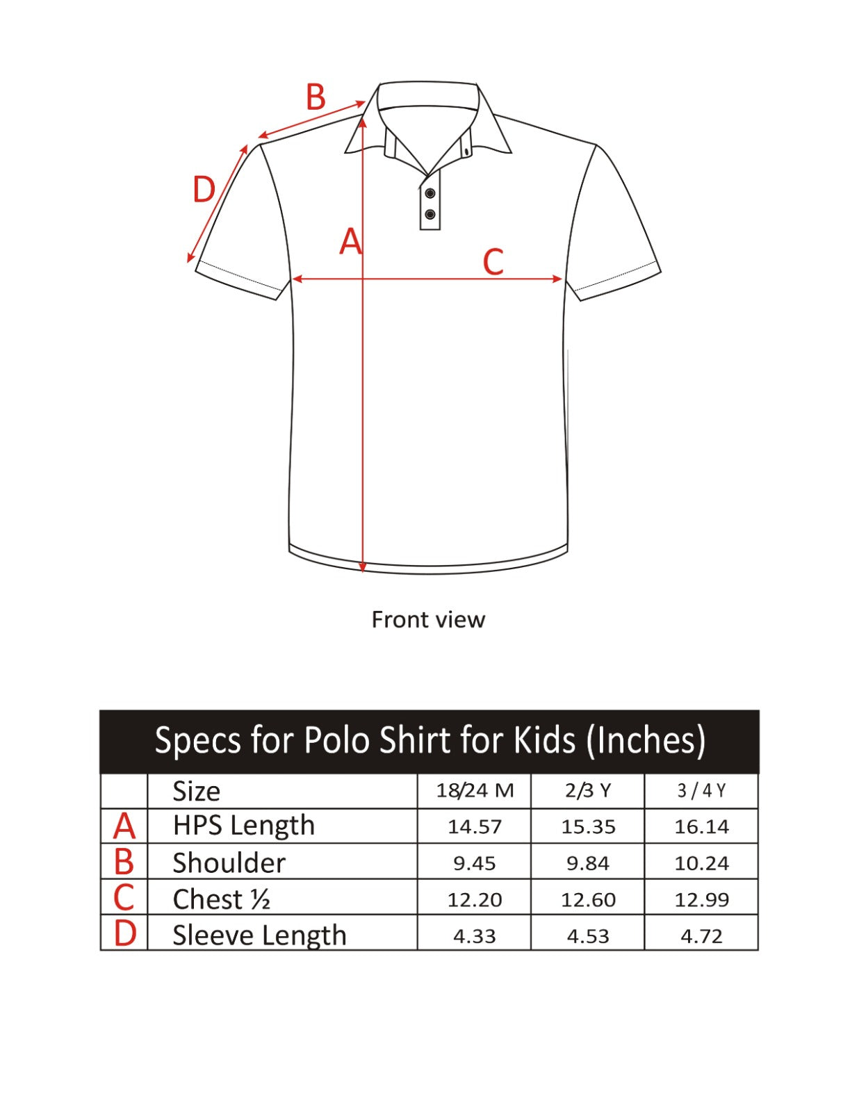 KIDS POLO ORANGE FRONT EMBROIDERY