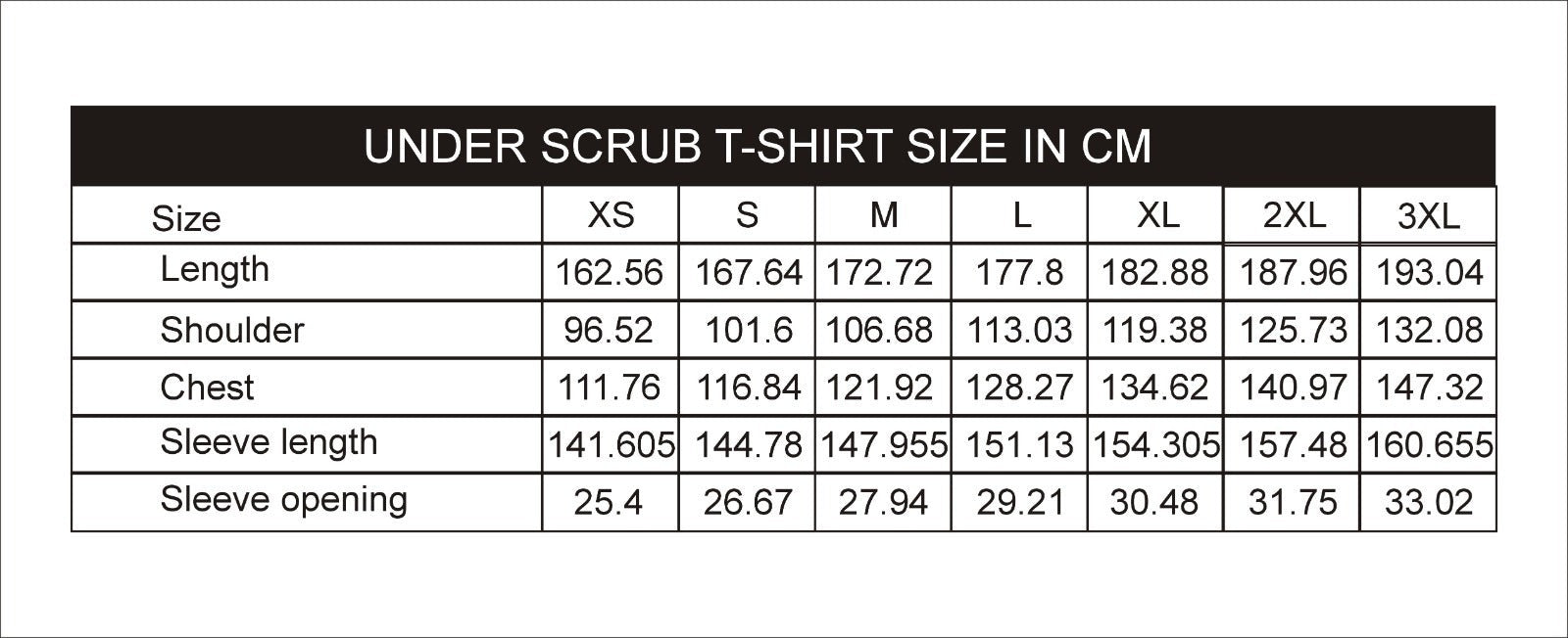 PROFESSIONAL UNISEX UNDER SCRUB T-SHIRT / BASE LAYER UNDER SCRUB T-SHIRT