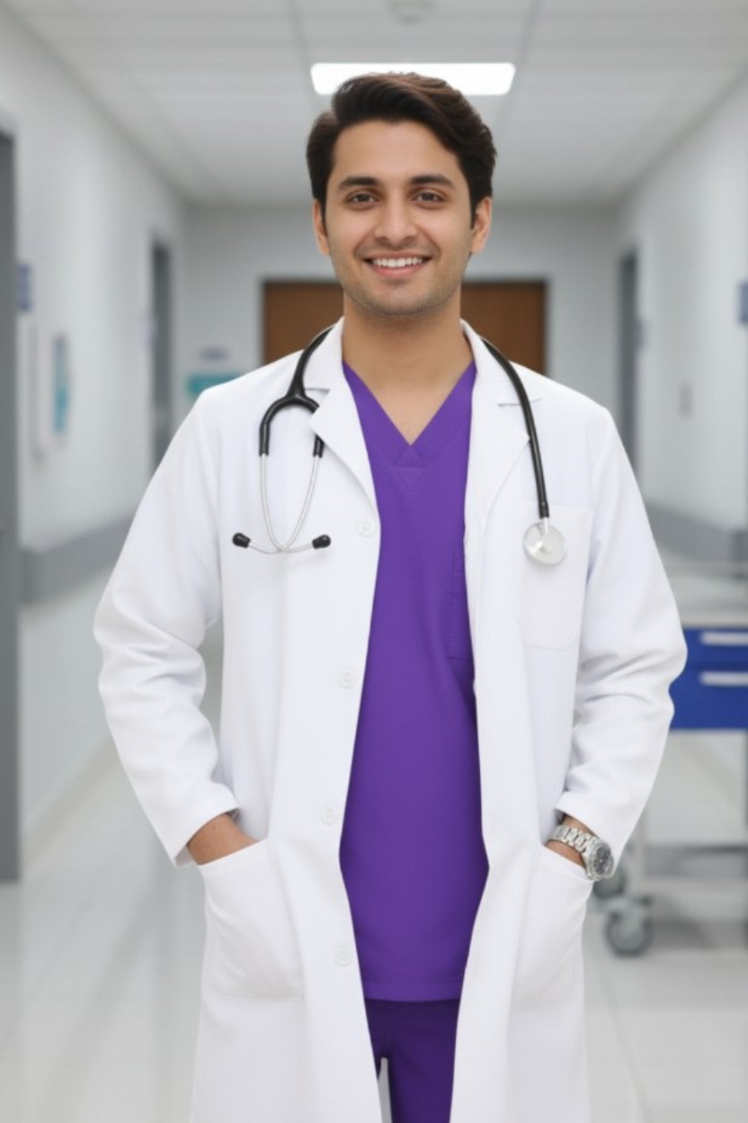 PROFESSIONAL MALE VIENNA LONG LENGTH LAB COAT