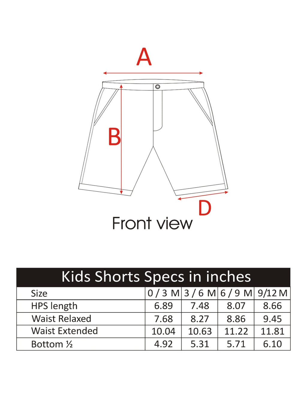 UNISEX BABY SHORT MINT FRONT EMBROIDERY