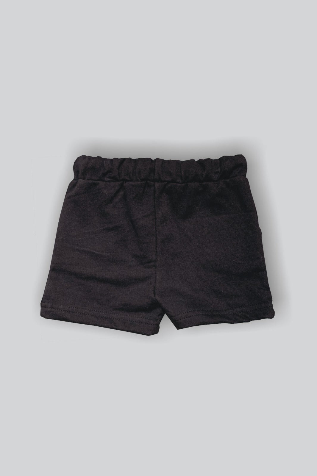 UNISEX BABY SHORT BLACK FRONT EMBROIDERY