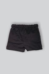 BABY SHORTS BLACK FRONT EMBROIDERY