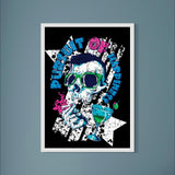 SKULL ANIMATION PRINTED WALL FRAME