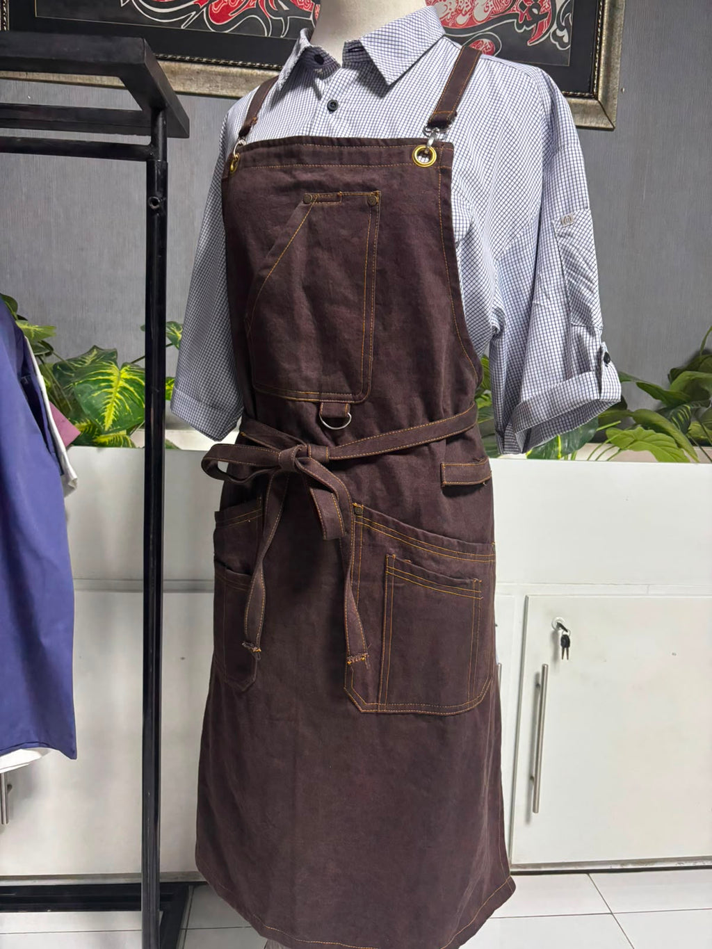 VIENNA CROSS BACK APRON