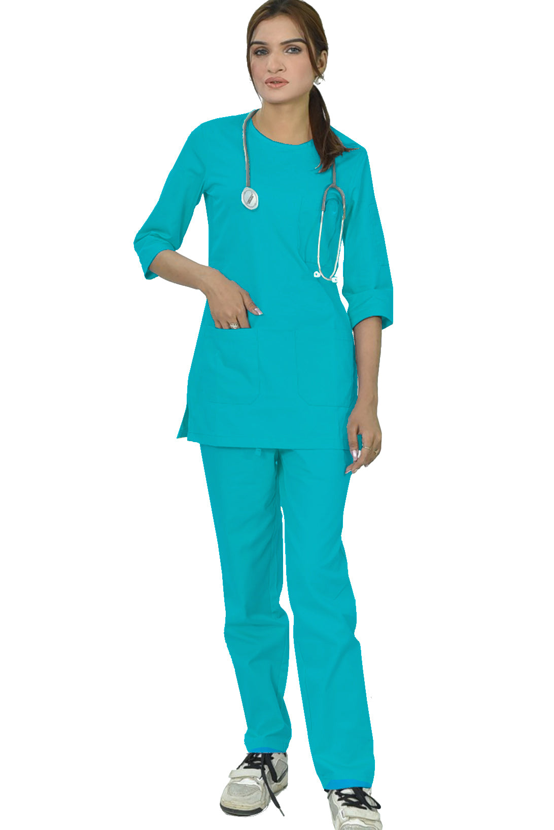 PROFESSIONAL FEMALE SALIMA SCRUB SUIT / ROUND NECK QUARTER SLEEVE SALIMA SCRUB SUIT