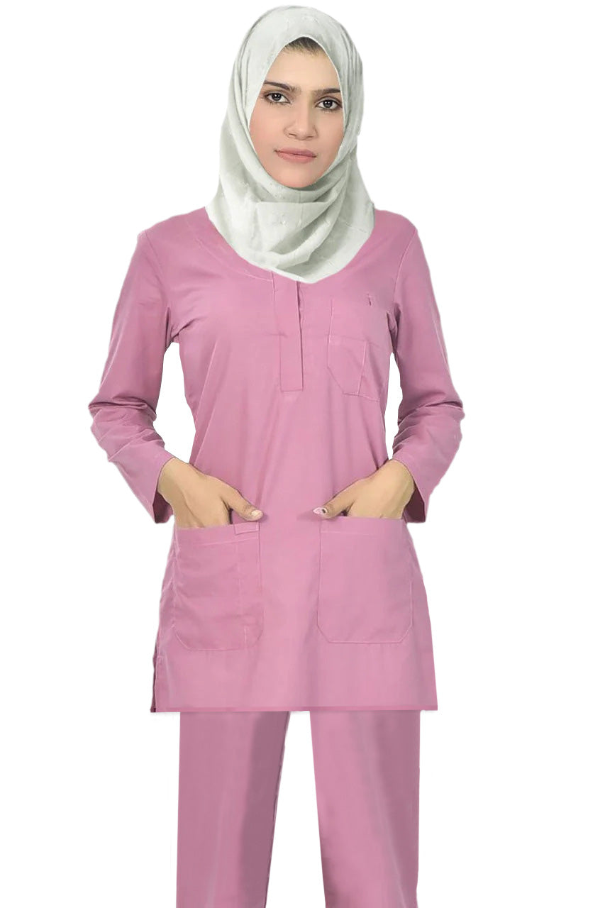 PROFESSIONAL FEMALE SOFIA SCRUB SUIT / SHORT LENGTH SLEEK SOFIA SCRUB SUIT
