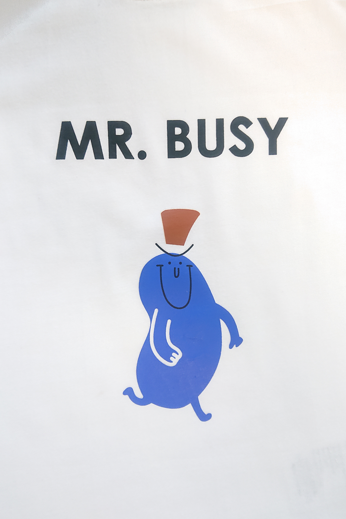 KID'S T-SHIRT WHITE WITH "MR. BUSY" PRINTING