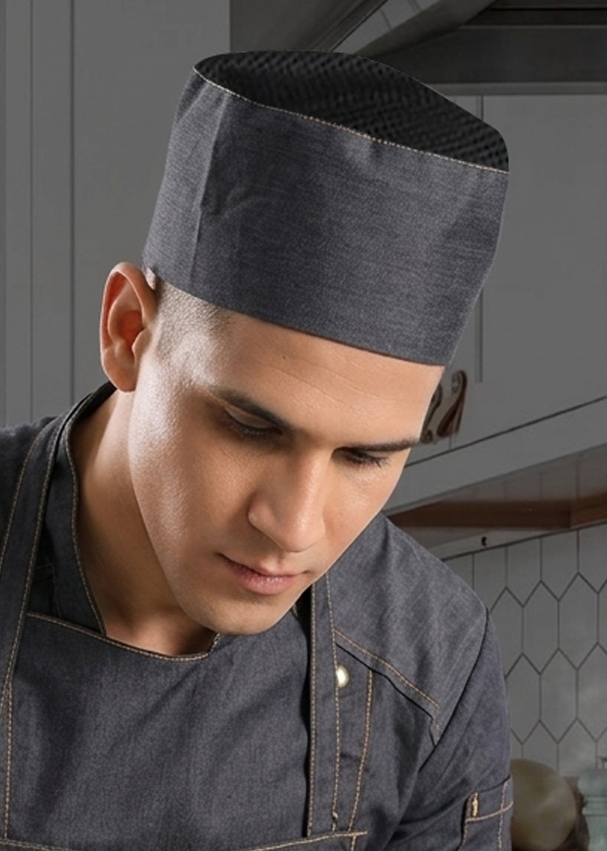 PROFESSIONAL UNISEX BRISTLE CHEF CAP